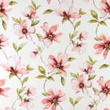 Nights In Georgia Coral by Carole Designer Fabric Muse 100% Cotton Spain 30,000 Wyzenbeek Double Rubs 27" V, 13 1/2" H HD 54" - Swanky Fabrics -