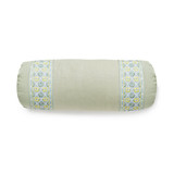Toscana/Hansel Tape Bolster/Sea Mist / Summer Breeze Sc 0044Btoscpill by The House of Scalamandre
 Designer Pillow  100% LINEN USA  Horizontal:  and Vertical:    - Swanky Fabrics -