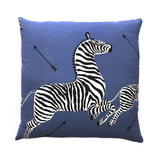 Zebras Pillow/Denim Sc 0005Zebrapill by The House of Scalamandre
 Designer Pillow  73% COTTON;27% LINEN USA LIGHT DUTY Horizontal:  and Vertical:    - Swanky Fabrics -