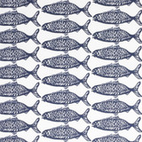 7826-4 School Of Fish Navy by Aoc Designer Fabric HARBOR VIEW VICTORIA LARSON SHOWROOM 50%COT 50%LIN USA FLAME RETARDANT-U.F.A.C. CLASS 1 CATB 117-2013 WYZENBEEK 50 000 DOUBLE RUB WEAR TEST (HEAVY DUTY) Horizontal: 10.250 and Vertical: 3.625 57 in - Swanky Fabrics -