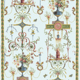 Terracina Arabesque Celestial 172632 by Schumacher Fabric Schumacher Fabric Terracina Arabesque Celestial 172632Fabric COTTON 100% PERU </p><p>Repeat: H: HORZ. 54" (137CM) , V: VERT. 77 1/2" (197CM) 54 - Fabric Carolina -