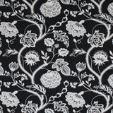 S5058 Black by Greenhouse Designer Fabric 70% Polyester, 30% Cotton India Drapery </p><p>Repeat: 8.5" H, 9.45" V 54" - Swanky Fabrics -