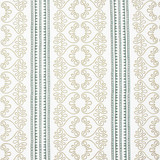 Garden Paths Teal by Carole Designer Fabric Artisan Base: 50% Poly, 50% Cotton. Embr: 60% Poly, 40% Cotton INDIA 3 3/4" V, 13 1/2" H 53.75" - Swanky Fabrics -