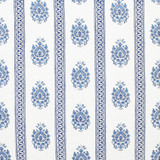 Road To Royalty Sapphire by Carole Designer Fabric Artisan 54% Linen, 46% Cotton INDIA 7" V, 17 3/8" H 54" - Swanky Fabrics -
