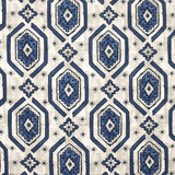 Stronghold Navy by Carole Designer Fabric Artisan 100% Cotton PAKISTAN 12 1/2" V, 13 1/2" H HD 56.5" - Swanky Fabrics -