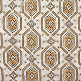 Stronghold Turmeric by Carole Designer Fabric Artisan 100% Cotton PAKISTAN 12 1/2" V, 13 1/2" H HD 56.5" - Swanky Fabrics -
