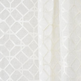 Love For All White by Carole Designer Fabric Sheer Luxury Base: 80% Polyester, 20% Cotton. Embr: 100% Viscose INDIA 6 1/2" V, 6 1/4" H 104" - Swanky Fabrics -