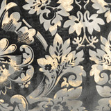 Embellished Damask Black by Europatex Designer Fabric Embellished 100% Polyester 13" H, 24" V 118.00 inches - Swanky Fabrics -