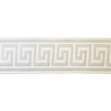 Greek Key White by Europatex Designer Fabric Tapes Decor 100% Polyester 1.40 inches - Swanky Fabrics -