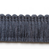 Legacy Brushed Fringe Marine by Europatex Designer Fabric Legacy 97% Linen, 3% Polyester 1.20 inches - Swanky Fabrics -