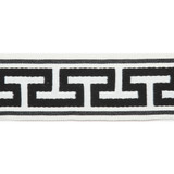 Pergola Embroidered Tape Black by Europatex Designer Fabric Pergola 100% Solution Dyed Acrylic 2.75 inches - Swanky Fabrics -