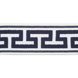 Pergola Embroidered Tape Marine by Europatex Designer Fabric Pergola 100% Solution Dyed Acrylic 2.75 inches - Swanky Fabrics -