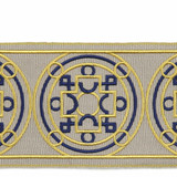 Sion Lime by Europatex Designer Fabric Tapes Galore 100% Polyester 3.625" 3.55 inches - Swanky Fabrics -