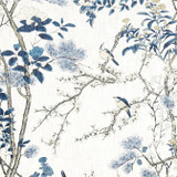 Katsura Blue and White F913619 by Thibaut Fabric Thibaut Fabric Katsura Blue and White F913619Fabric Grand Palace Fabric Book 82% Viscose, 18% Linen SCOTLAND </p><p>Repeat: V: 50.5 54 - Fabric Carolina -