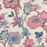 Indienne Jacobean Raspberry and Blue on Natural F936419 by Thibaut Fabric Thibaut Fabric Indienne Jacobean Raspberry and Blue on Natural F936419Fabric Indienne Fabric Book 100% Linen UNITED STATES </p><p>Repeat: V: 48 54 - Fabric Carolina -