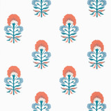 Tybee Bud French Blue and Coral T16213 by Thibaut Wallpaper Thibaut Wallpaper Tybee Bud French Blue and Coral T16213Wallpaper Kismet Wallpaper U.S.A. </p><p>Repeat: V: 12.75 27 - Fabric Carolina -