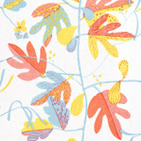 Matisse Leaf Coral and Yellow F916206 by Thibaut Fabric Thibaut Fabric Matisse Leaf Coral and Yellow F916206Fabric Kismet Fabric Book 100% Linen U.S.A. </p><p>Repeat: V: 29.75 54 - Fabric Carolina -