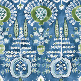 Mendoza Suzani Blue and Green on Navy F916241 by Thibaut Fabric Thibaut Fabric Mendoza Suzani Blue and Green on Navy F916241Fabric Kismet Fabric Book 52% Cotton, 48% Linen ITALY </p><p>Repeat: V: 34 54 - Fabric Carolina -