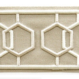 Dimensions Ivory by Europatex Designer Fabric Crest & Dimensions 100% Polyester 2.90 inches - Swanky Fabrics -