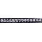 Hellenic Key Jacquard Tape Marine by Europatex Designer Fabric Hellenic 76% Fibranne, 24% Rayon 0.56 inches - Swanky Fabrics - Hellenic Key Jacquard Tape Marine by Europatex Designer Fabric Hellenic 76% Fibranne, 24% Rayon 0.56 inches - Swanky Fabrics -