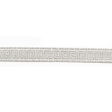 Hellenic Key Jacquard Tape Oyster by Europatex Designer Fabric Hellenic 76% Fibranne, 24% Rayon 0.56 inches - Swanky Fabrics -