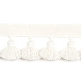 Hellenic Key Tassel Fringe White by Europatex Designer Fabric Hellenic 47% Fibranne, 44% Cotton, 9% Polyester 1.75 inches - Swanky Fabrics -