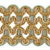 Niort Aquamarine by Europatex Designer Fabric Bergamo 100% Rayon 1.75 inches - Swanky Fabrics -