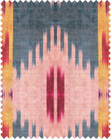 Mind The Gap Fabric PATOLA Linen (FB00010) | FB00010 | NOMAD STORY | Blue, Red, Yellow | Fabric Carolina | https://www.fabriccarolina.com/