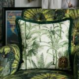 Mind The Gap Pillows PALMERA CUBANA Cushion (LC40069) | LC40069 | THE TROPICAL COTTAGE | 20 x 20 in | Green, White | Fabric Carolina | https://www.fabriccarolina.com/