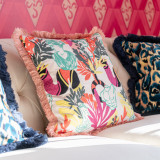 Mind The Gap Pillows STATUARIO Embroidered Cushion (LC40255) | LC40255 | LA DOLCE VITA | 20 x 20 in | Black, Fucsia, Green, Pink, Red, Yellow | Fabric Carolina | https://www.fabriccarolina.com/