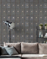 Mind The Gap Wallpaper INDUSTRIAL CABINETS Tapet Premium (WP20113) | WP20113 | WALLPAPER DESIGNER COLLECTION | 3 rolls x 20.5 x 118.1 in | 0.52m / 20.5in | 3m / 118in | 4.65mp | 52cm / 20.5in | Brown, Grey | Non-woven | Paste the wall | 3-rolls in a box | Fabric Carolina | https://www.fabriccarolina.com/