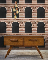 Mind The Gap Wallpaper BASILIQUE Copper (WP20221) | WP20221 | PREMIUM DESIGNER WALLPAPER COLLECTION | 3 rolls x 20.5 x 118.1 in | 0.52m / 20.5in | 3m / 118in | 4.65mp | 60cm / 23.6in | Black, Copper, Taupe | Non-woven | 3-rolls in a box | Fabric Carolina | https://www.fabriccarolina.com/