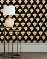 Mind The Gap Wallpaper REVIVAL (WP20231) | WP20231 | PREMIUM DESIGNER WALLPAPER COLLECTION | 3 rolls x 20.5 x 118.1 in | 0.52m / 20.5in | 3m / 118in | 4.65mp | 52cm / 20.5in | Black, Gold | Non-woven | Paste the wall | 3-rolls in a box | Fabric Carolina | https://www.fabriccarolina.com/