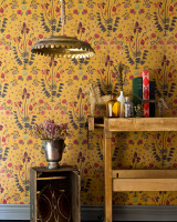 Mind The Gap Wallpaper GYPSY Ochre Wallpaper (WP20311) | WP20311 | THE WALLPAPER COLLECTABLES | 3 rolls x 20.5 x 118.1 in | 0.52m / 20.5in | 3m / 118in | 4.65mp | 60cm / 23.6in | Black, Blue, Ochre, Red | Textured Matte | Paste the wall | 3-rolls in a box | Fabric Carolina | https://www.fabriccarolina.com/