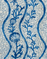 Mind The Gap Wallpaper KORALION Indigo Wallpaper (WP30048) | WP30048 | SUNDANCE VILLA | 1 roll x 20.5 x 393.7 in | 0.52m / 20.5in | 10m / 393.7in | 5.20mp | 70cm / 27.6in | Indigo, Taupe | Satin Matte | Paste the wall | 1-roll in a box | Fabric Carolina | https://www.fabriccarolina.com/