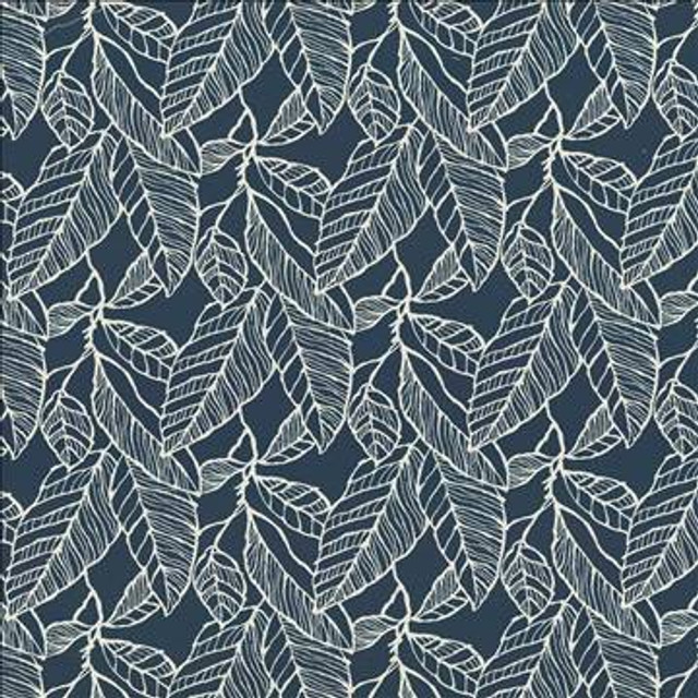 Banana Leaf Indigo by Kasmir Designer Fabric 1436 53% Cotton 47% Polyester CHINA 60,000 Wyzenbeek Double Rubs H: 15 inches, V: 16 inches 59 - Swanky Fabrics - Kasmir