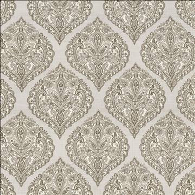 Copa Damask Smoke by Kasmir Designer Fabric 5062 55% Linen 45% Rayon CHINA 15,000 Wyzenbeek Double Rubs H: 14 3/8 inches, V: 14 5/8 inches 54 - 55 - Swanky Fabrics - Kasmir