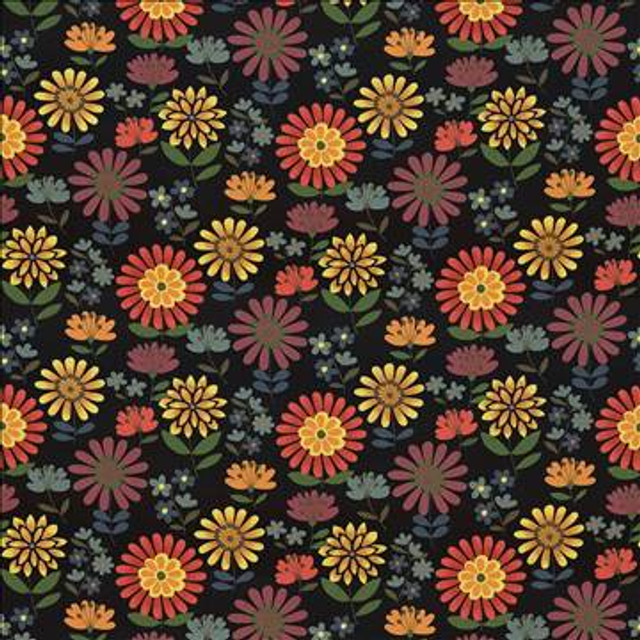 Daisy Daze Fiesta by Kasmir Designer Fabric 5078 100% Cotton TURKMENISTAN 12,000 Wyzenbeek Double Rubs H: 27 inches, V: 25 2/8 inches 54 - 55 - Swanky Fabrics - Kasmir