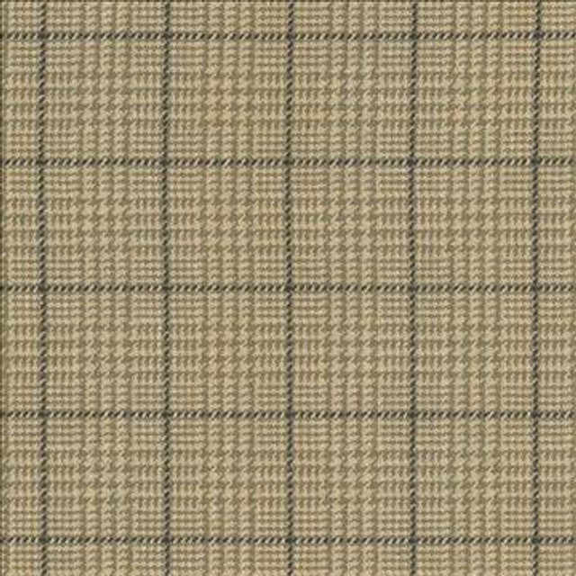 Dashing Plaid Khaki by Kasmir Designer Fabric 5066 75% Cotton 25% Acrylic USA 15,000 Wyzenbeek Double Rubs H: 2 inches, V: 2 inches 54 - 58 - Swanky Fabrics - Kasmir