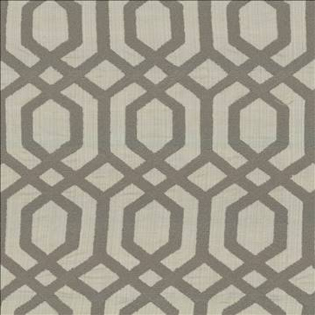 Druid Pewter by Kasmir Designer Fabric 1433 66% Polyester 30% Cotton 4% Linen Embroidery Contents 100% Polyester INDIA Not Tested H: 8 4/8 inches, V: 9 4/8 inches 51 - 56 - Swanky Fabrics - Kasmir