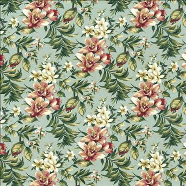 Kaanapali Capri Blue by Kasmir Designer Fabric 5082 100% Cotton SOUTH KOREA 35,000 Wyzenbeek Double Rubs H: 27 inches, V: 25 2/8 inches 54 - Swanky Fabrics - Kasmir