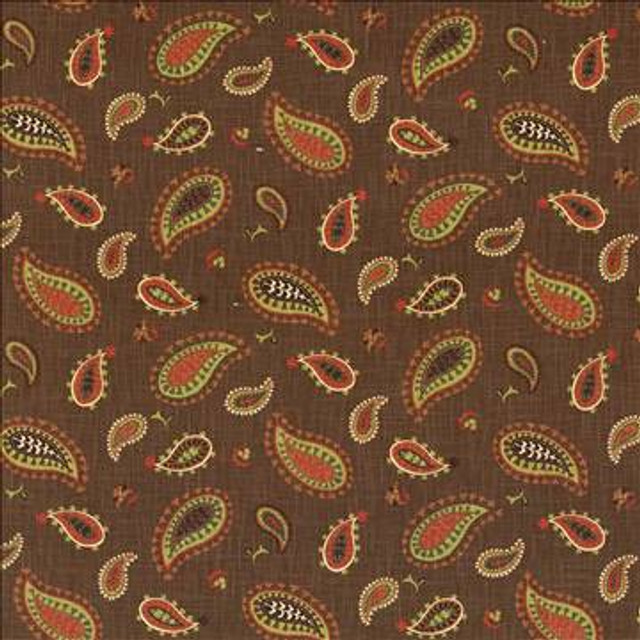 Ledoux Paisley Cayenne by Kasmir Designer Fabric 5079 100% Cotton USA 51,000 Wyzenbeek Double Rubs H: 27 4/8 inches, V: 18 inches 54 - Swanky Fabrics - Kasmir