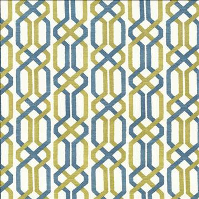 Maze Fret Split Pea by Kasmir Designer Fabric 5065 100% Cotton USA 15,000 Wyzenbeek Double Rubs H: 13 4/8 inches, V: 9 inches 54 - Swanky Fabrics - Kasmir