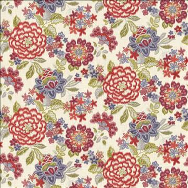 Oleana Pomegranate by Kasmir Designer Fabric 5064 100% Cotton USA 15,000 Wyzenbeek Double Rubs H: 54 inches, V: 25 2/8 inches 54 - Swanky Fabrics - Kasmir