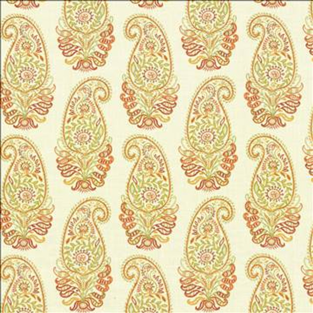 Paisley Shower Harvest by Kasmir Designer Fabric 5121 100% Cotton SPAIN 100,000 Wyzenbeek Double Rubs H: 13 4/8 inches, V: 13 4/8 inches 54 - Swanky Fabrics - Kasmir
