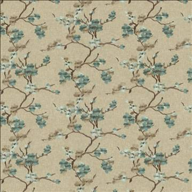 Picturesque Lagoon by Kasmir Designer Fabric 1450 73% Cotton 27% Polyester INDIA 15,000 Wyzenbeek Double Rubs H: 25 2/8 inches, V: 18 5/8 inches 54 - Swanky Fabrics - Kasmir