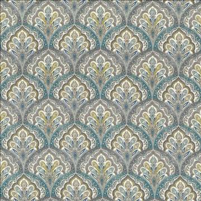 Ragazzi Spa Blue by Kasmir Designer Fabric 5065 100% Cotton PAKISTAN 15,000 Wyzenbeek Double Rubs H: 9 inches, V: 9 inches 54 - 55 - Swanky Fabrics - Kasmir