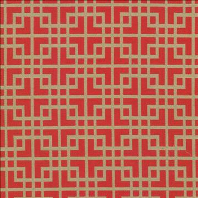 Sakura Fret Firecracker by Kasmir Designer Fabric 5070 70% Cotton 30% Polyester CHINA 16,000 Wyzenbeek Double Rubs H: 2 6/8 inches, V: 3 1/8 inches 54 - 55 - Swanky Fabrics - Kasmir