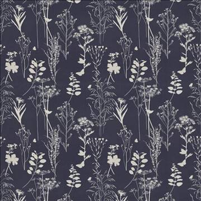 Silhouette Navy by Kasmir Designer Fabric 5081 100% Cotton UNITED KINGDOM 16,000 Martindale Cycles H: 27 inches, V: 25 2/8 inches 54 - 56 - Swanky Fabrics - Kasmir