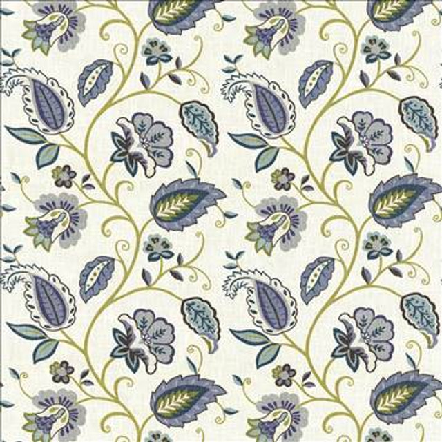 Sorellina Juniper by Kasmir Designer Fabric 5065 100% Cotton USA 15,000 Wyzenbeek Double Rubs H: 27 inches, V: 25 2/8 inches 54 - Swanky Fabrics - Kasmir